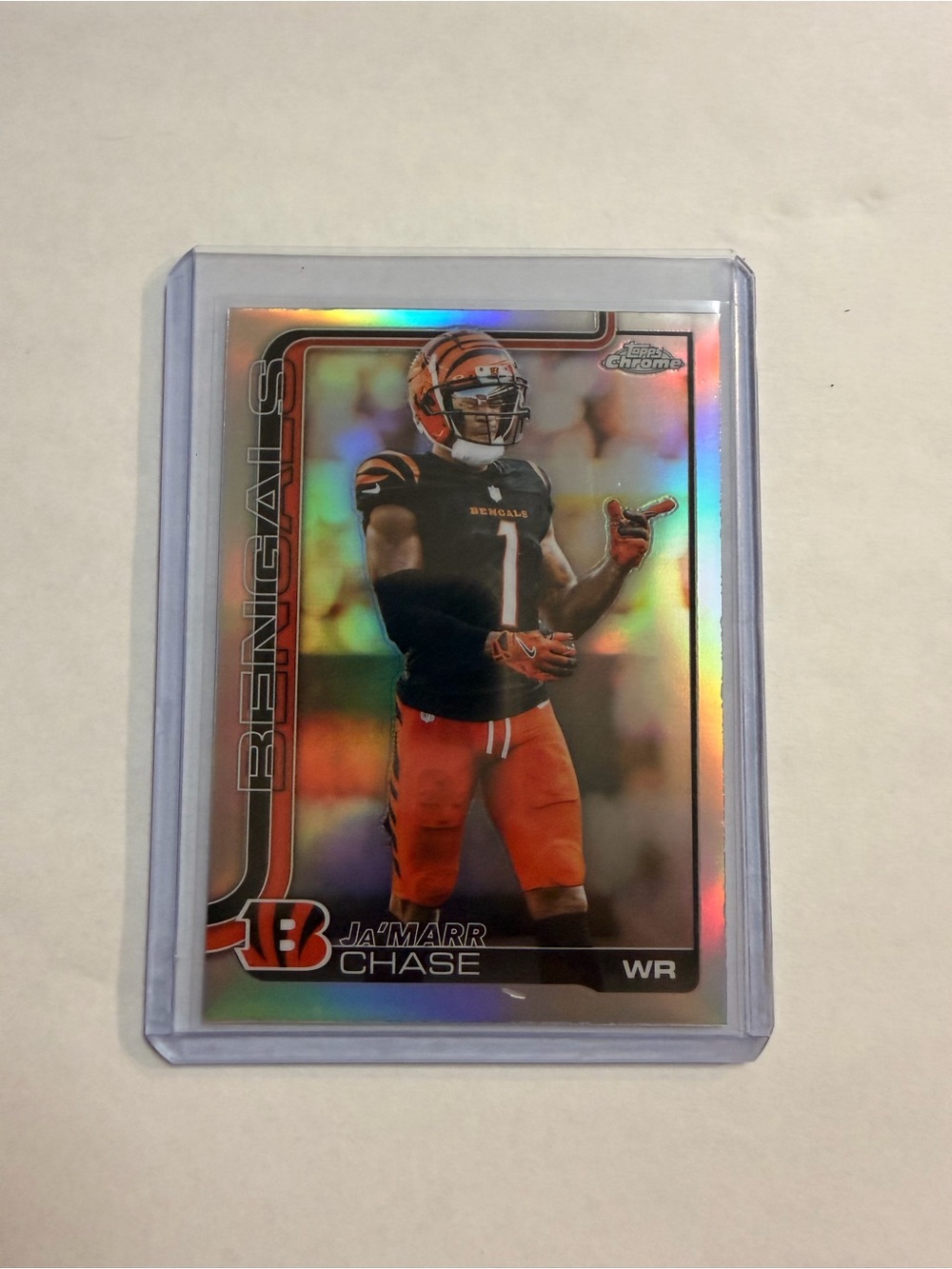 🔥Jamarr Chase 2025 Topps Chrome NFL Football -  Leather Refractor #58 Bengals